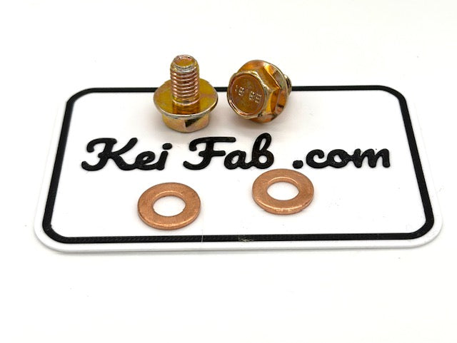 Honda Acty HA4 Coolant Drain Bolts – Pair w/ Copper Crush Washers