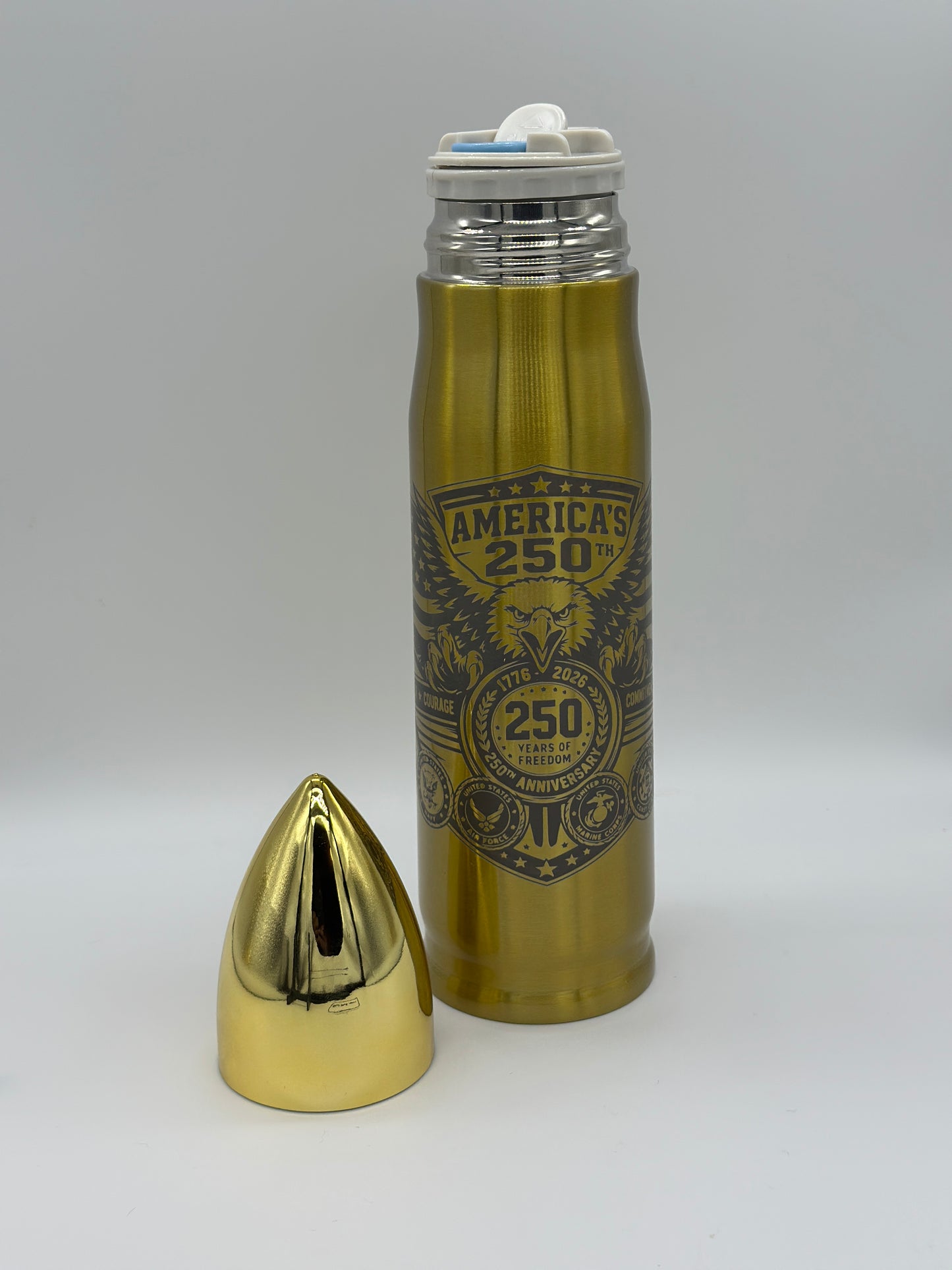 America 250th Anniversary Munition Bullet Tumbler