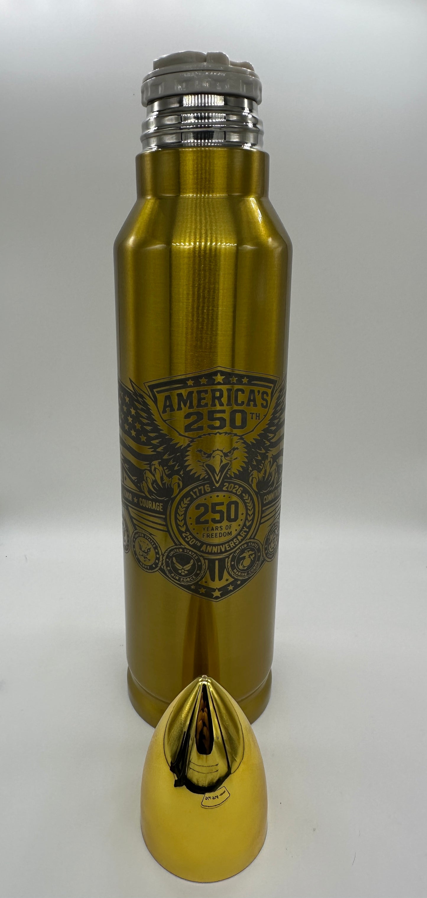 America 250th Anniversary Munition Bullet Tumbler